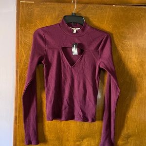 Express OneEleven Plum colored cropped shirt Size. New with tags